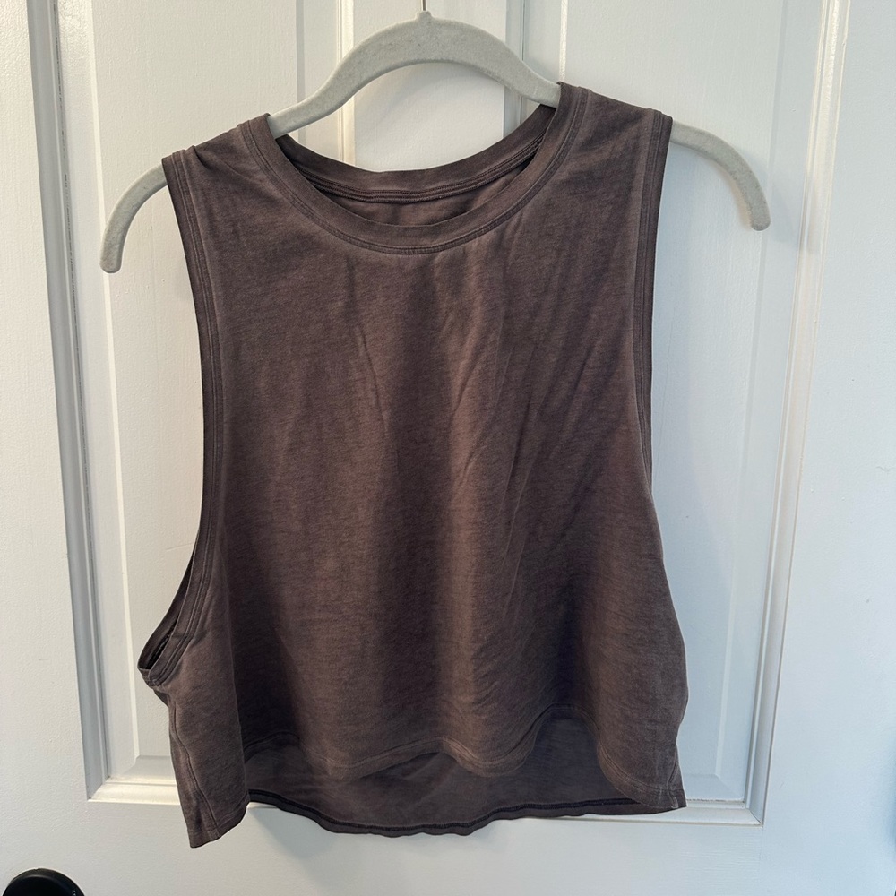 Lululemon Cropped Workout Tank Top Heathered Purple Size 6